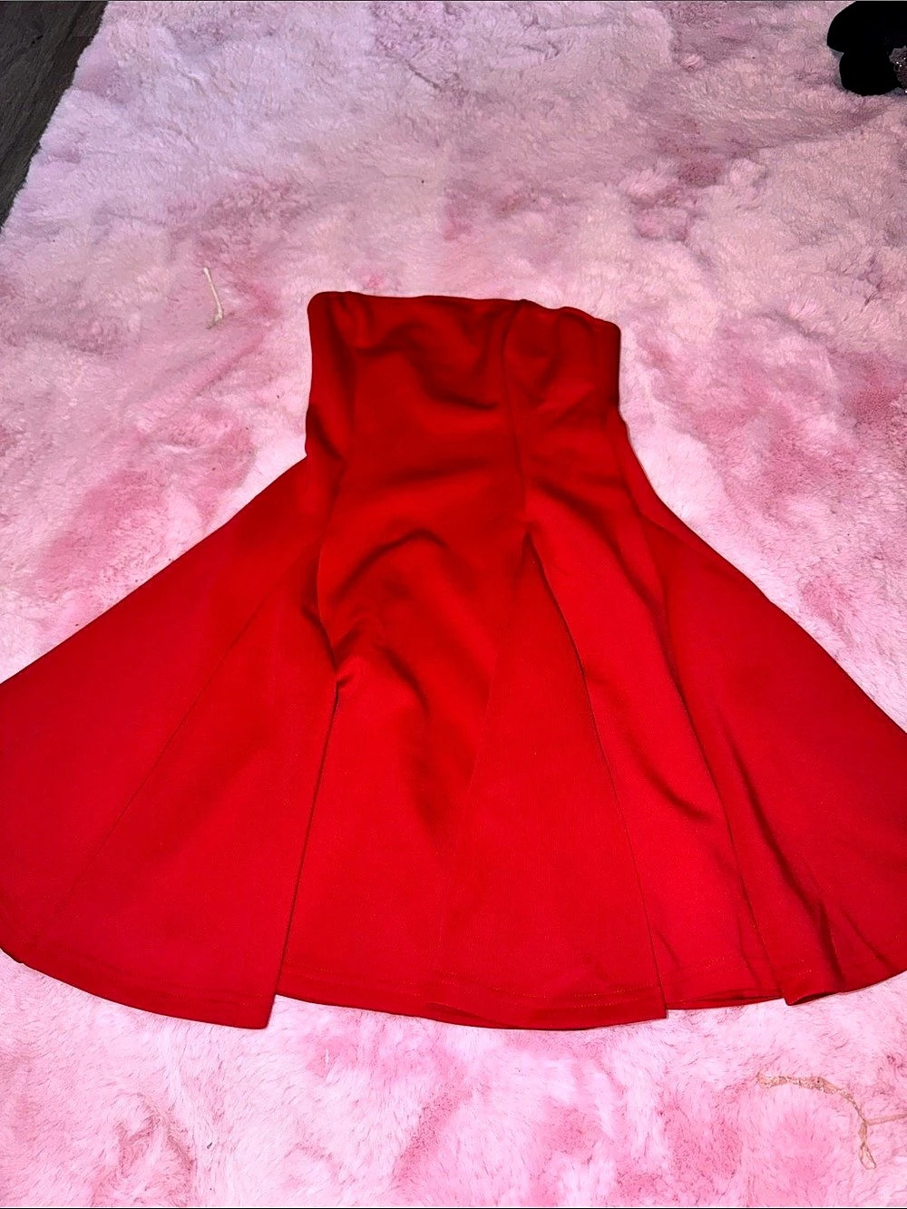 Red Strapless Mini Dress Like New - Picture 2 of 5